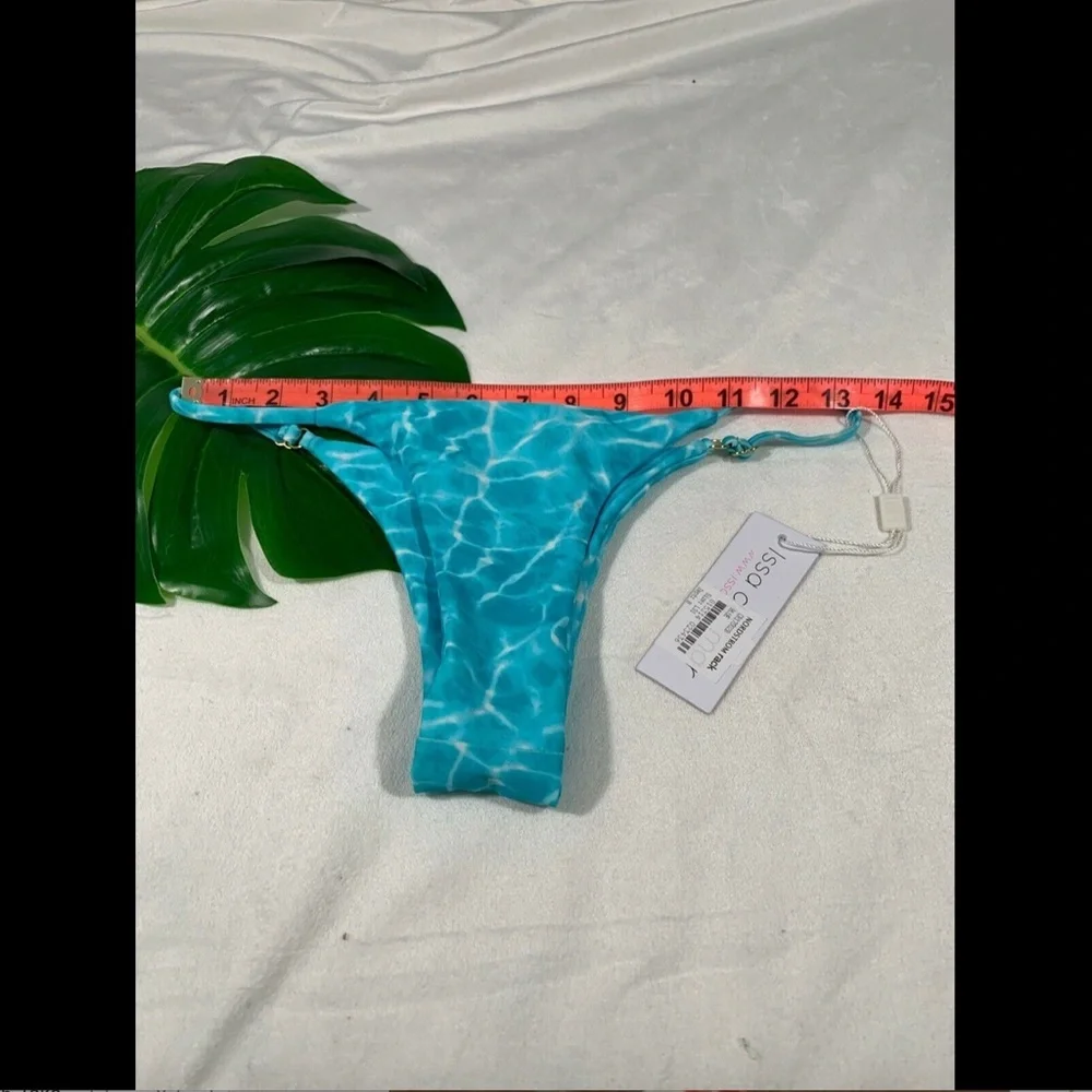 NWT $78 Issa de'‎ Mar Bondi Brazilian bikini Bottom Blue [ SZ Large ]